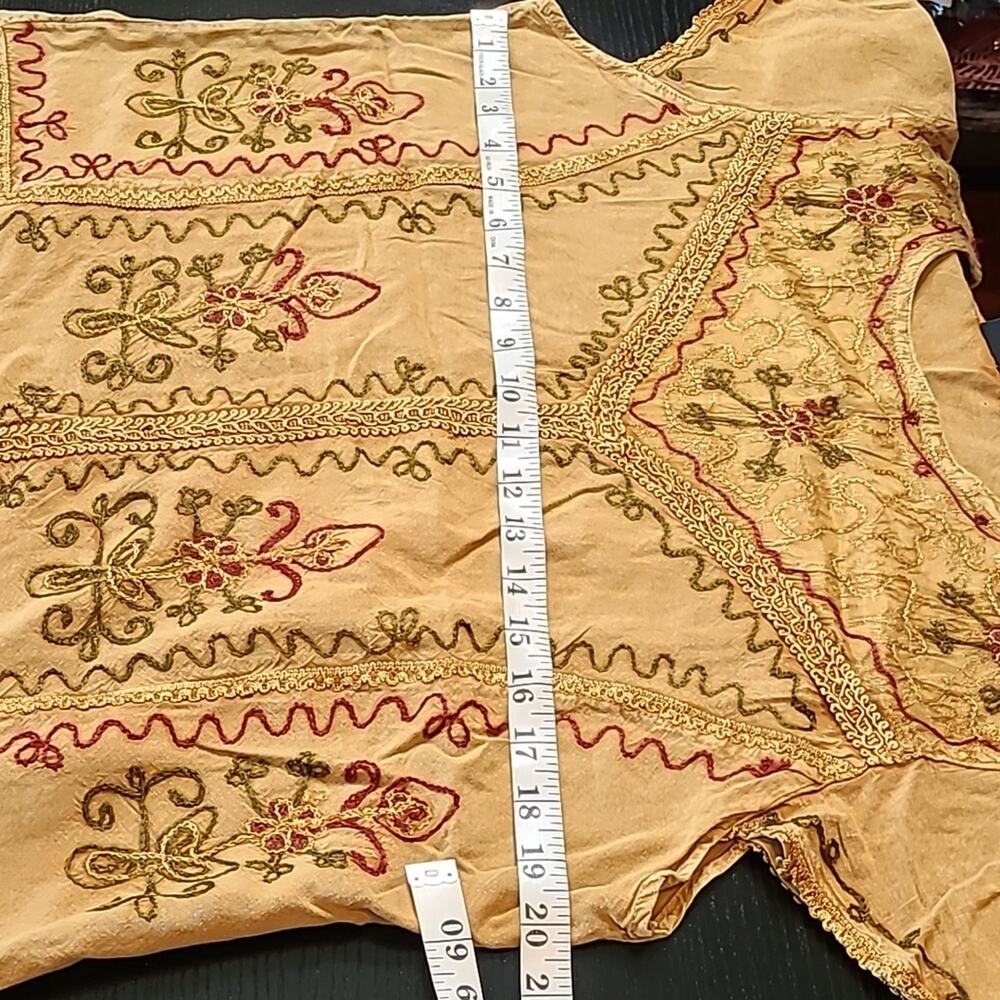 Unique Embroidered Bollywood Style Tunic Blouse with Cinching Tie in Back - Picture 6 of 6